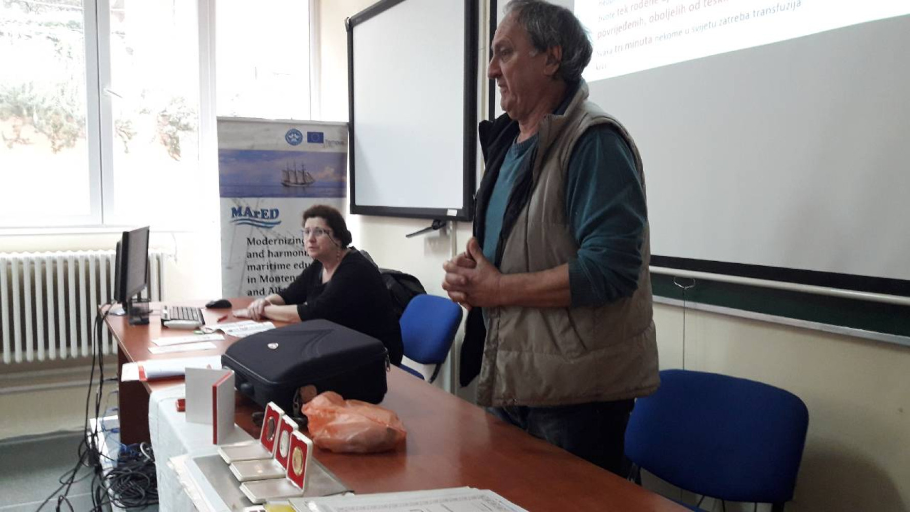 POMORSKI FAKULTET KOTOR      Održano predavanje 'Znacaj dobrovoljnog darivanja krvi od opsteg interesa'