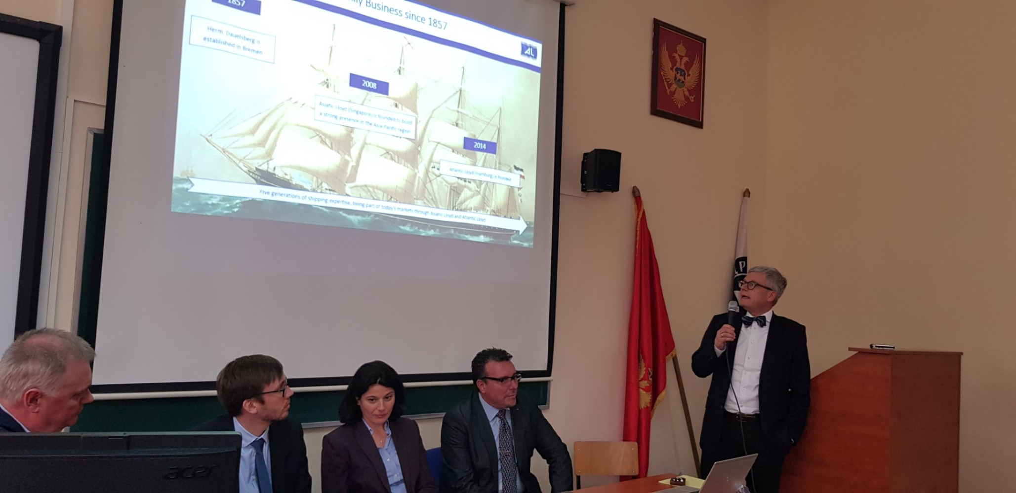 POMORSKI FAKULTET KOTOR
 
 
 
 
 
 Održana prezentacija grupacije kompanija Asiatic Lloyd & Atlantic Lloyd iz Hamburga