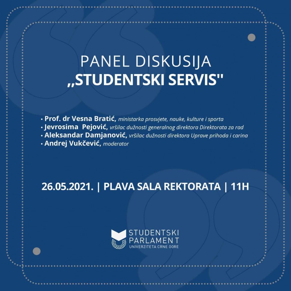 Panel discussion of SPUM “Student service” tomorrow in the rectorate