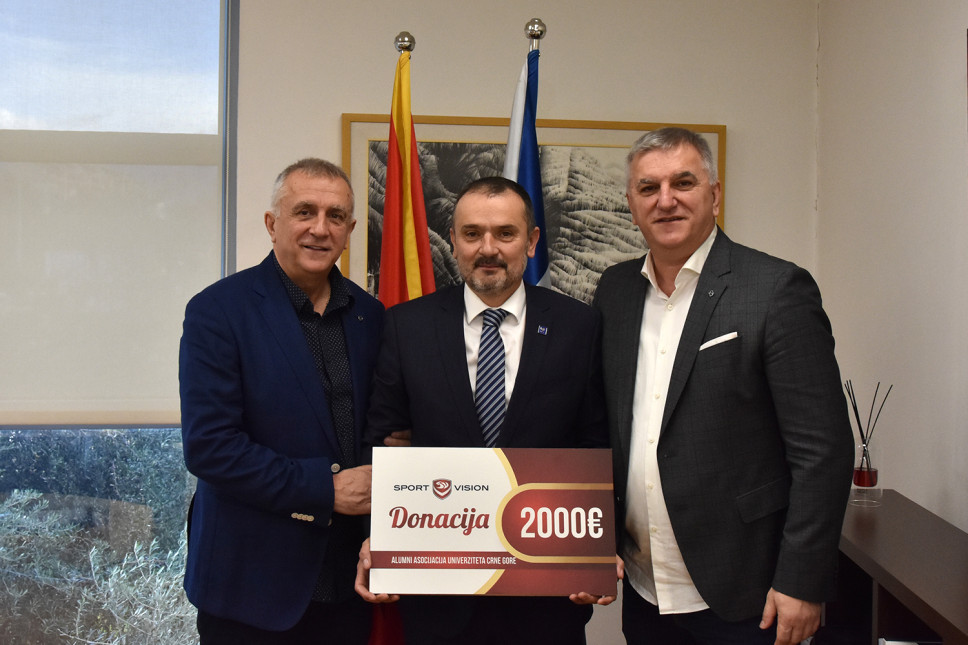 Donacija kompanije <span class="CyrLatIgnore">Sport Vision</span> za podršku studentima Univerziteta Crne Gore