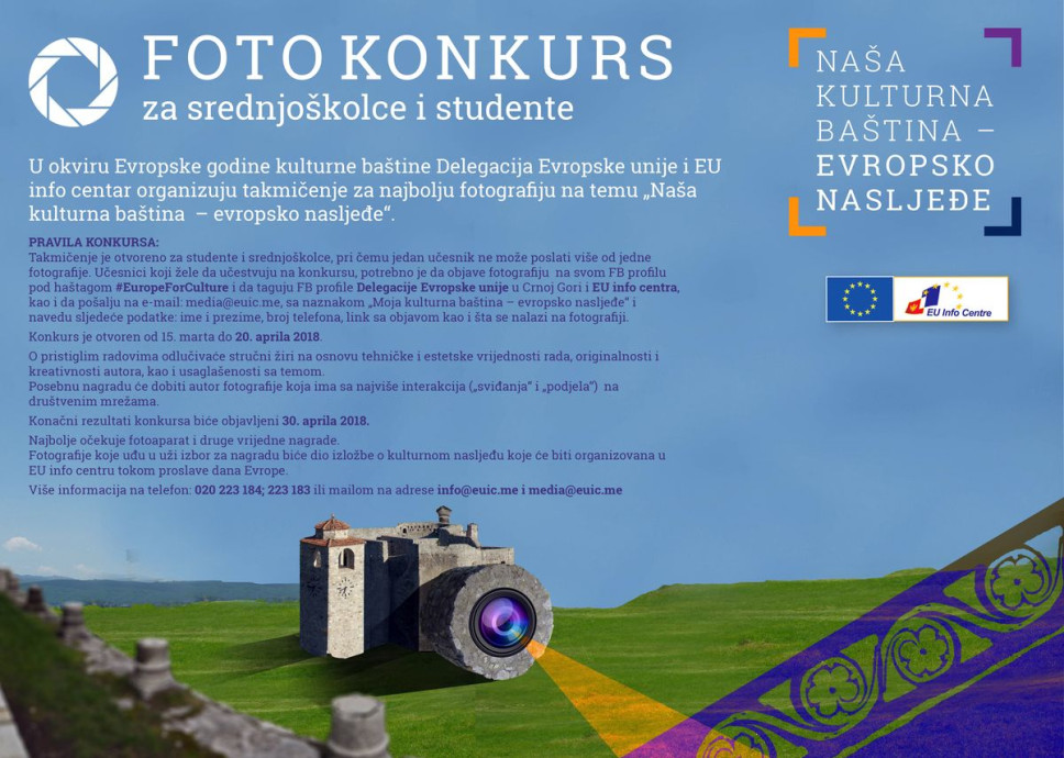 Foto konkurs „Naša kulturna baština  – evropsko nasljeđe“