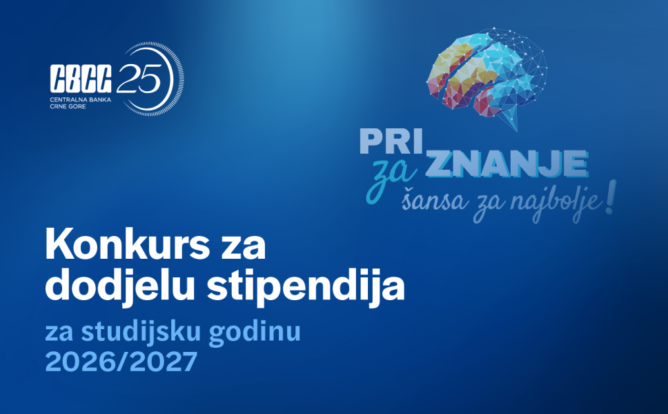 Konkurs Centralne banke Crne Gore za dodjelu stipendija 