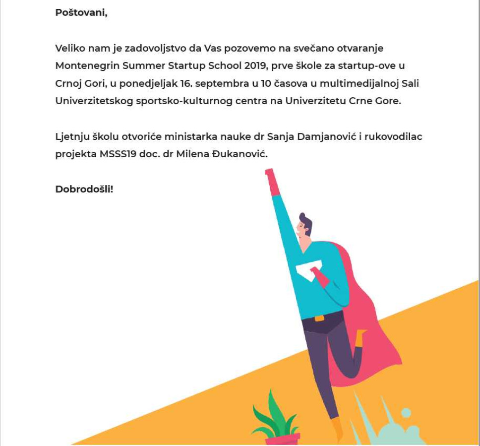 Svečano otvaranje prve Ljetnje škole startapa 16. septembra