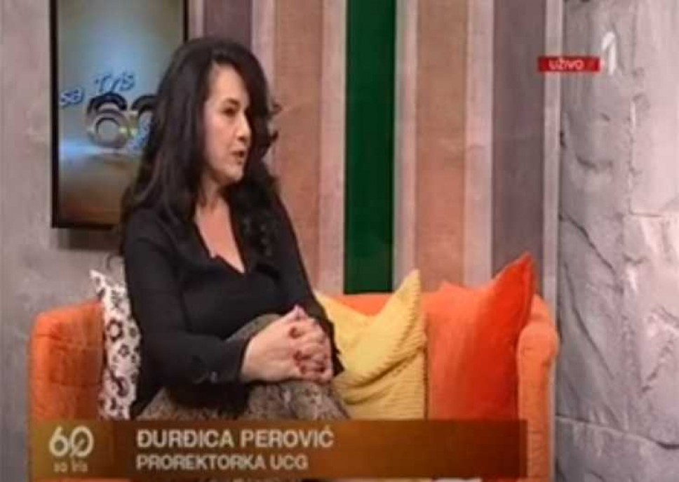 Prorektor za nastavu prof. dr Đurđica Perović o upisu na I godinu osnovnih studija i dvogodišnje master studije UCG za TV Prvu
