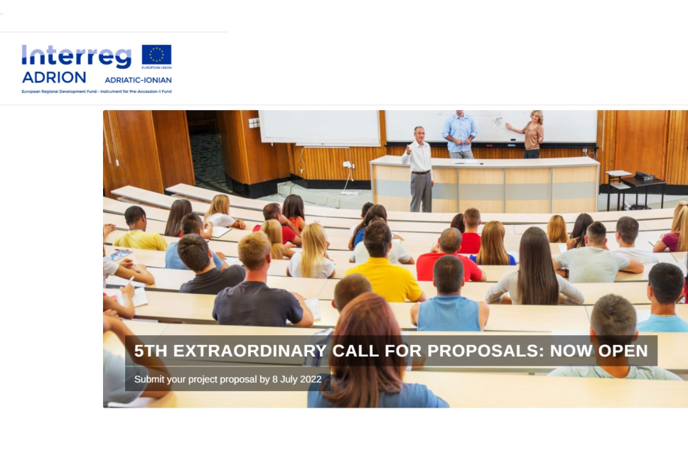 Fifth Call for Project Proposals under the Adrion Program