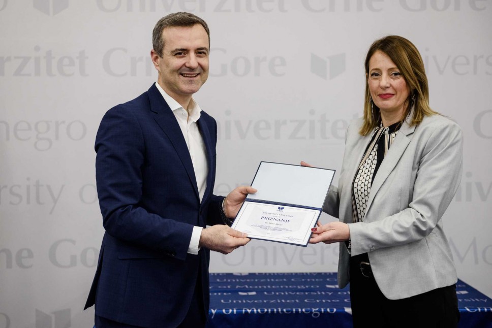 Winner of the University of Montenegro Award: Scientific Associate of the Institute of Marine Biology, Dr. Vesna Mačić