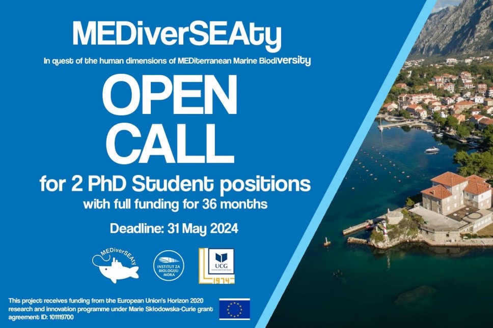 Open Call for Two PhD doctoral candidate at the University of Montenegro – Institute of Marine Biology