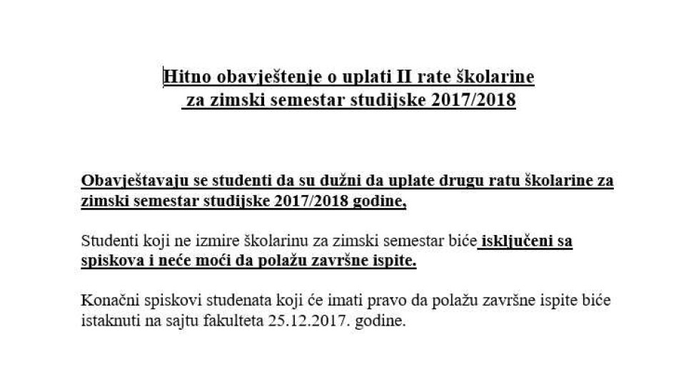Obavještenje