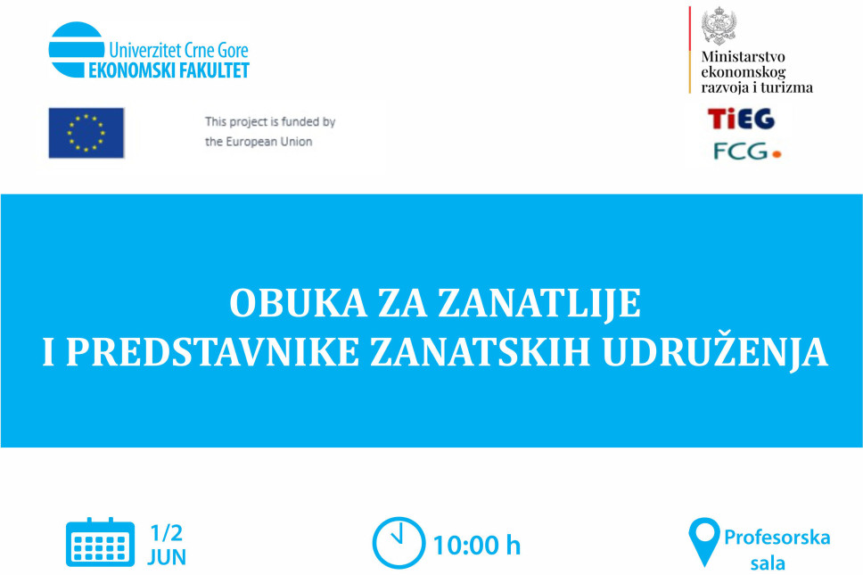 Obuka za zanatlije i predstavnike zanatskih udruženja u organizaciji Ministarstva ekonomskog razvoja i turizma