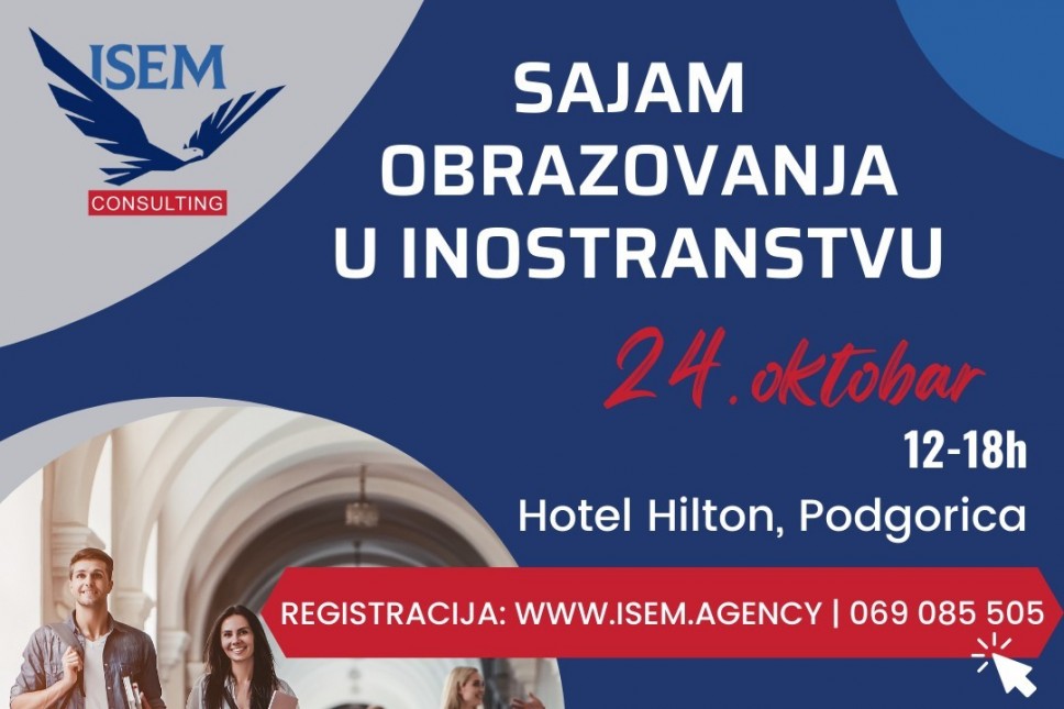 Program <span class="CyrLatIgnore">MONTEB </span> na Sajmu obrazovanja u inostranstvu 24. 10. u hotelu "Hilton" u Podgorici