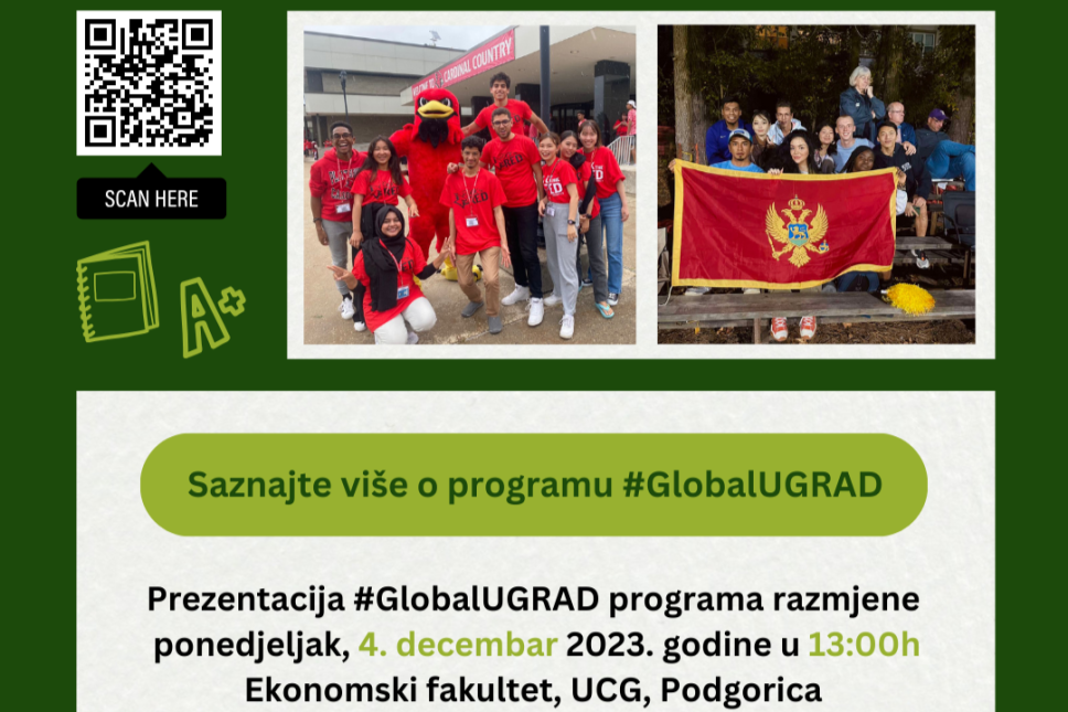 Otvoren je poziv za prijave za <span class="CyrLatIgnore">Global UGRAD</span> stipendiju