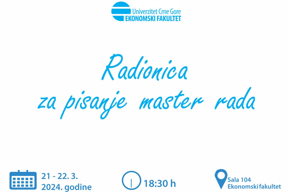 Prijavite se za novu Radionicu za pisanje master rada