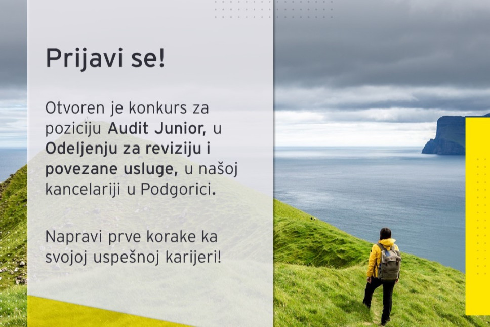 Otvorena pozicija za juniore u Odjeljenju revizije <span class="CyrLatIgnore">E&Y</span> u Podgorici