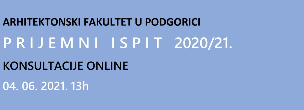 Onlajn konsultacije povodom upisa studenata na Arhitektonski fakultet 4. juna