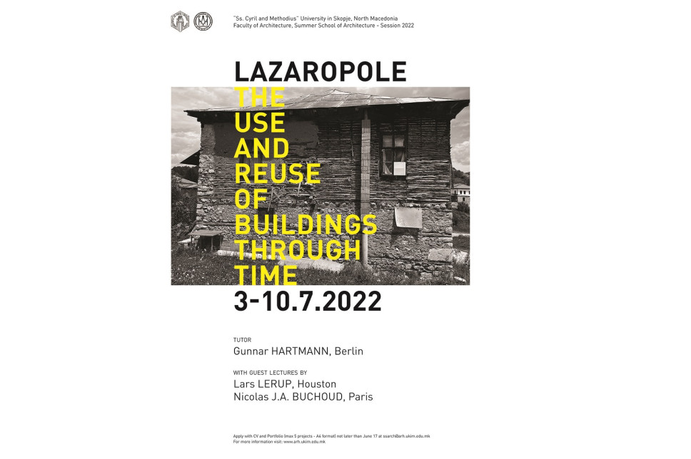 Applications for Participation in the Summer School of Architecture in Macedonia