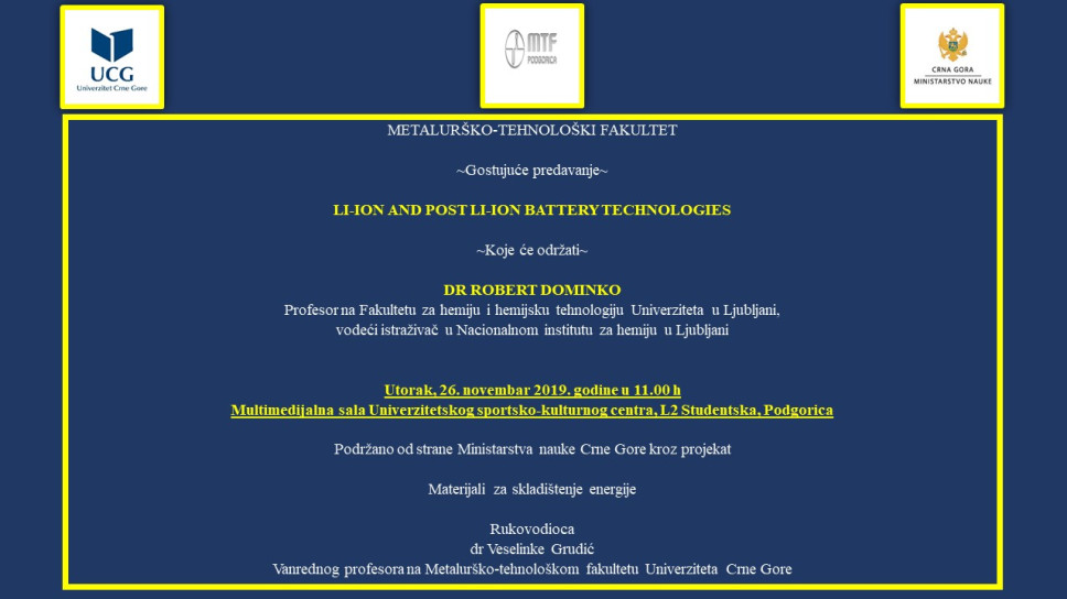 Gostujuće predavanje profesora i vodećeg istraživača Nacionalnog instituta za hemiju u Ljubljani