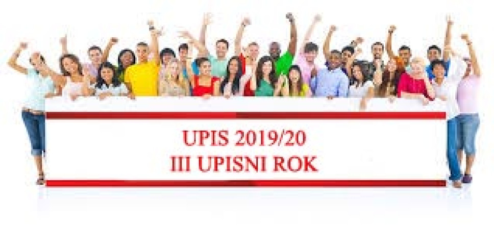Upis studenata na studijsku 2019/20 godinu, upisni rok AVG, 2019. godine
