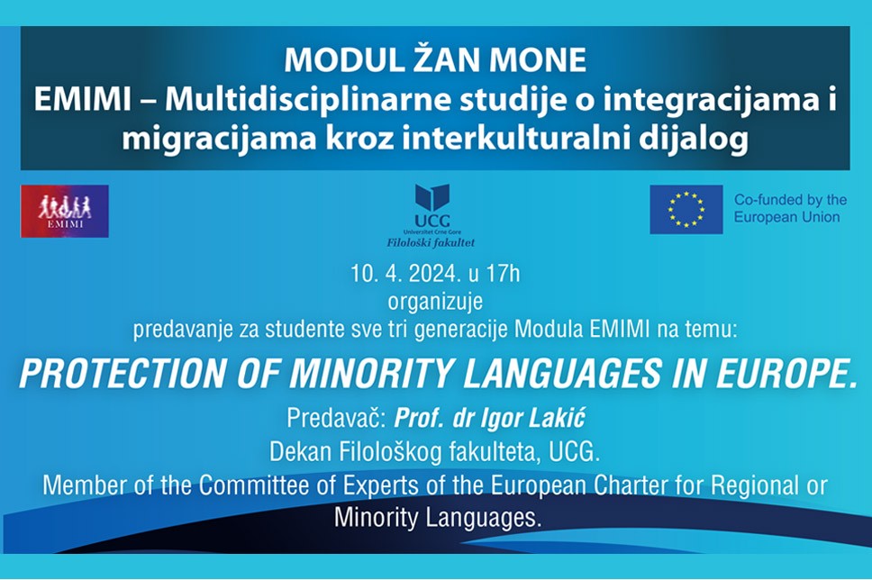 Lecture on the topic of minority language protection in Europe on April 10th   