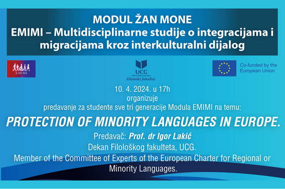 Lecture on the topic of minority language protection in Europe on April 10th   