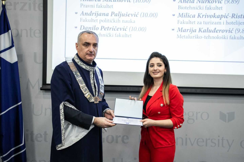 Dijana Damjanović, najbolji student Filološkog fakulteta za studijsku 2019/20. godinu 