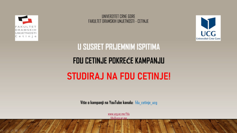 Istaknuti alumnisti Fakulteta dramskih umjetnosti UCG dio kampanje: Studiraj na FDU Cetinje