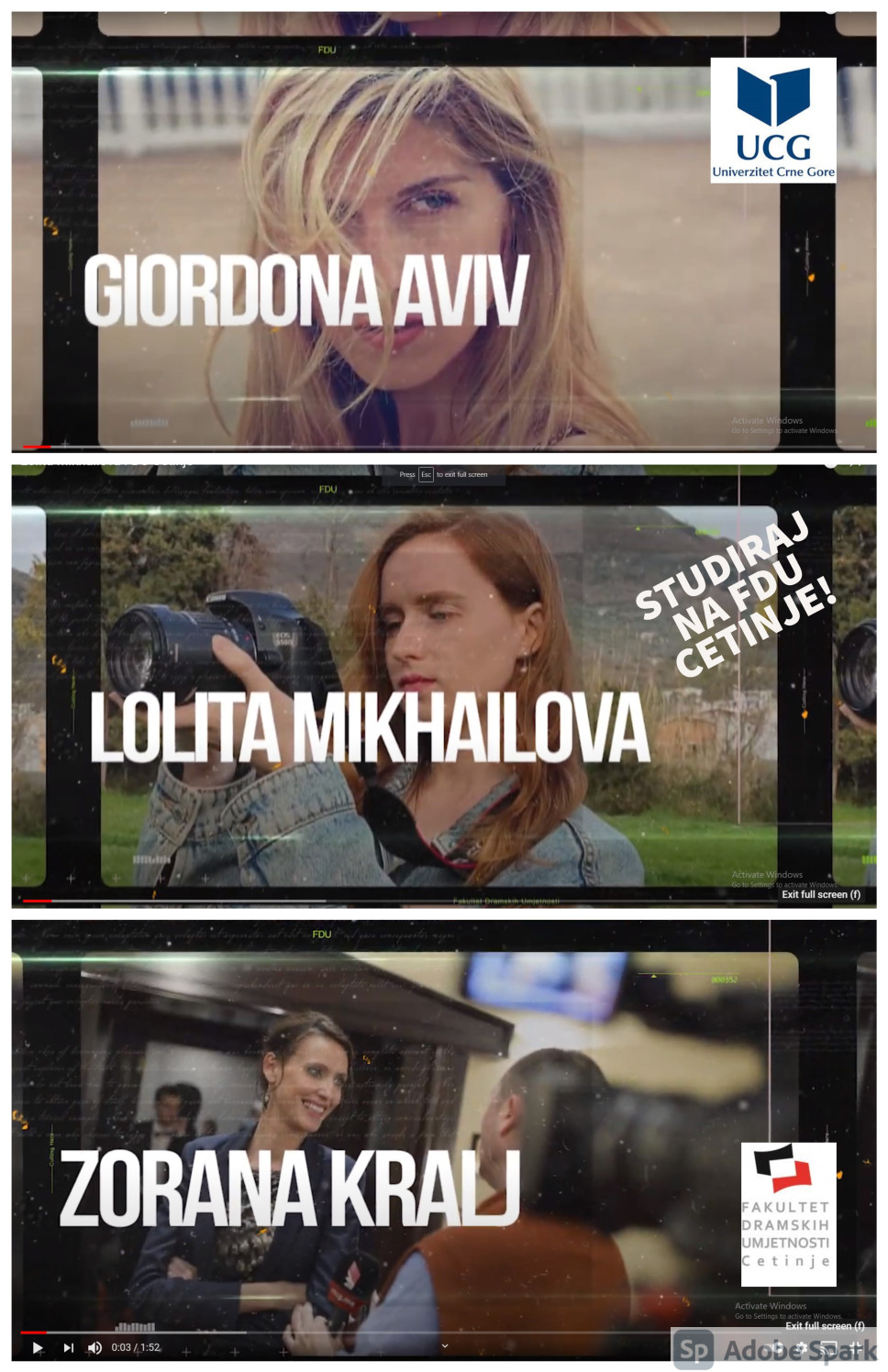 Novi alumnisti kampanje: STUDIRAJ NA FDU CETINJE!