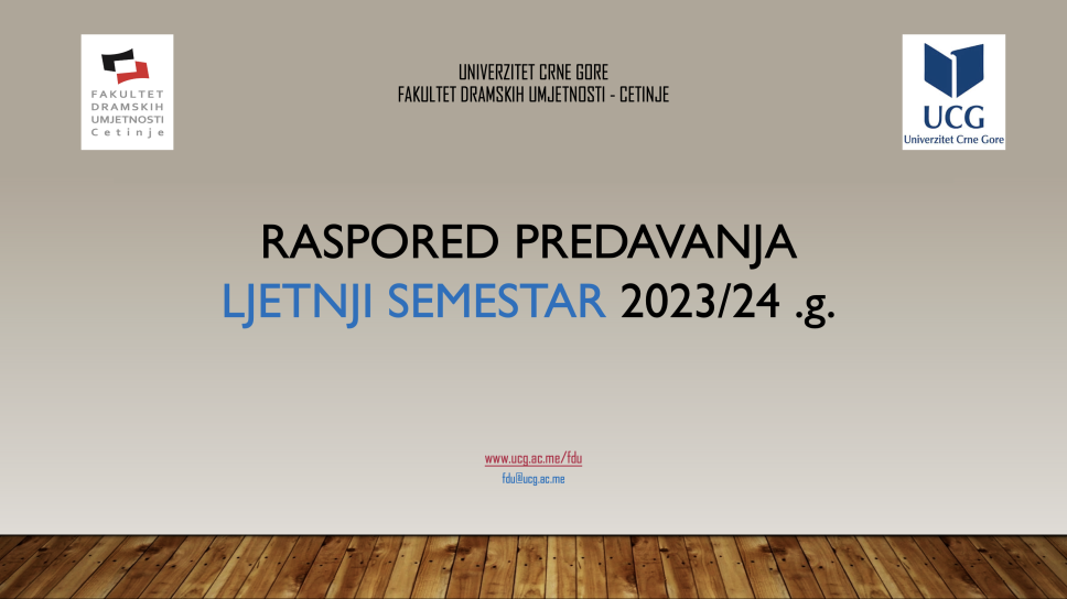Raspored predavanja - ljetnji semestar 2023/34. g.