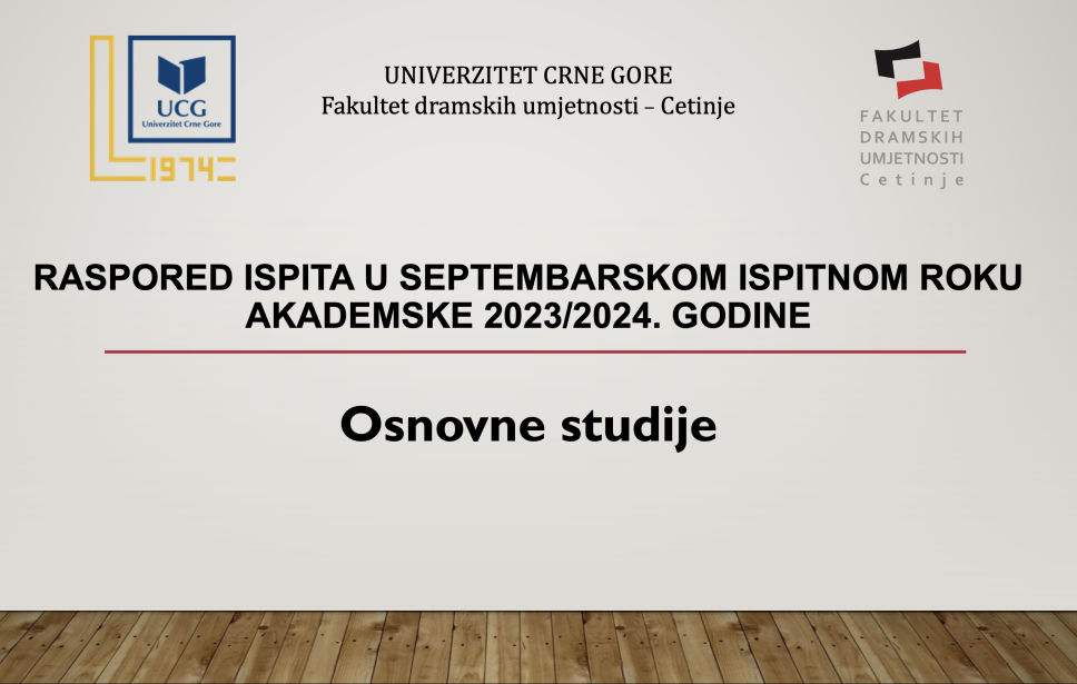 Raspored ispita u septembarskom ispitnom roku FDU - Cetinje, osnovne studije