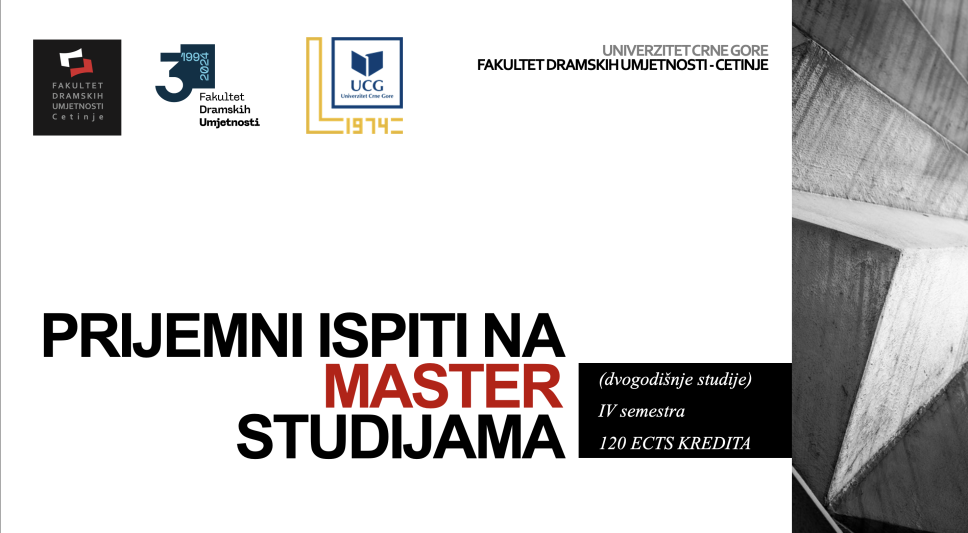 Raspored i strukture prijemnih ispita na MASTER studijama FDU - Cetinje 2024 - II Upisni rok