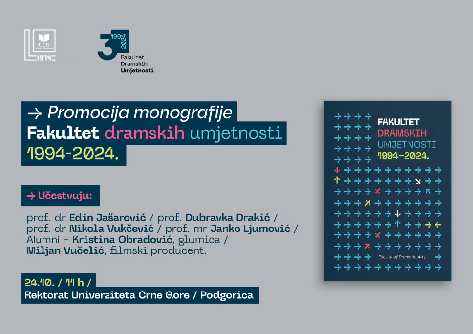 Promocija monografije u četvrtak: Fakultet dramskih umjetnosti 1994-2024. 