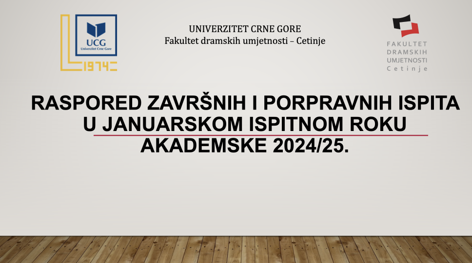 Raspored završnih i popravnih ispita u januarskom ispitnom roku