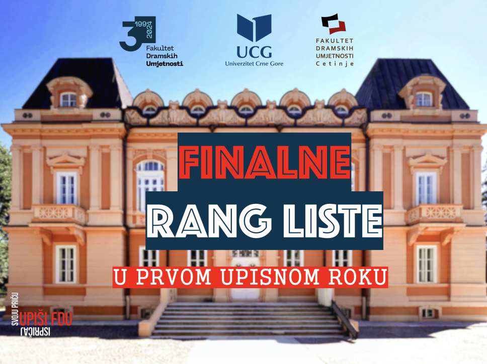 Finalne rang liste kandidata u I upisnom roku 