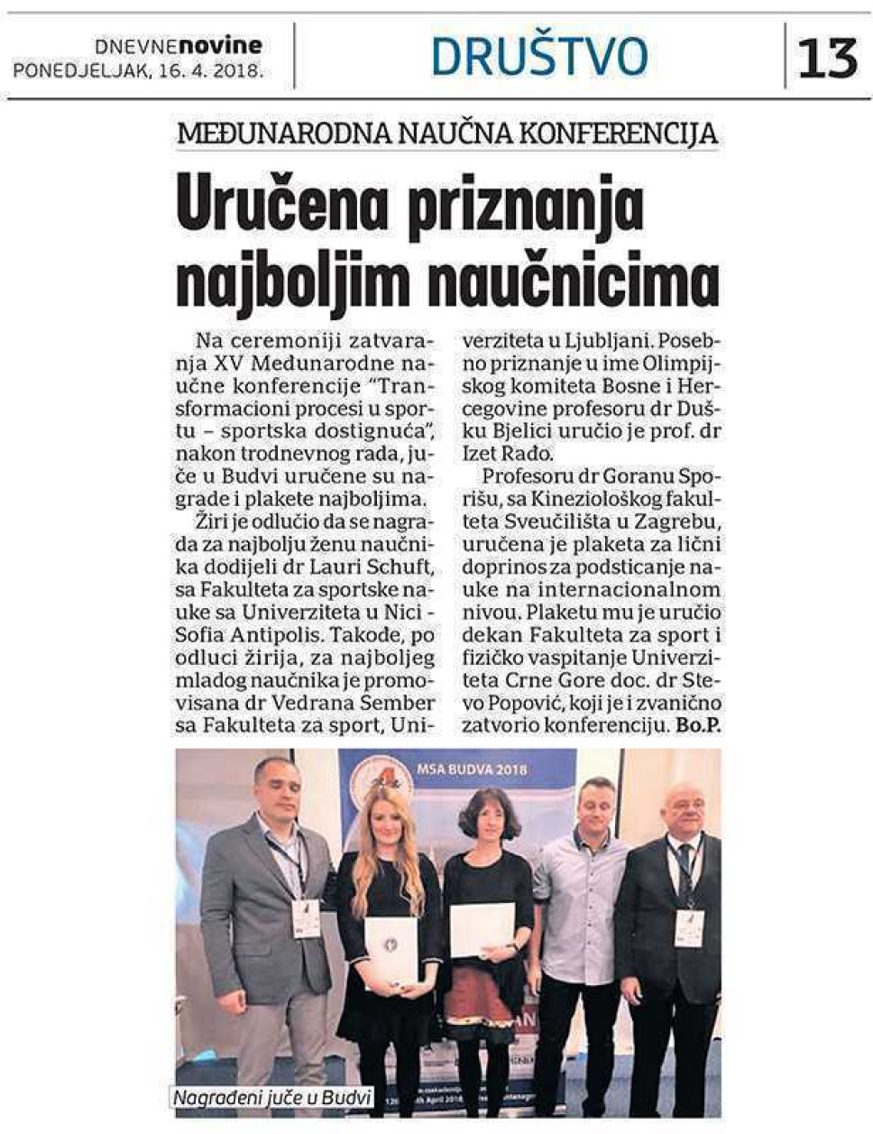 Dnevne novine, 16.04.2018.