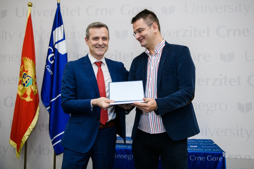 Assistant Professor Petar Šturanović Acknowledged by the University of Montenegro 