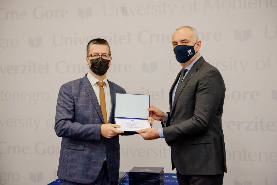     Doc. dr Martin Ćalasan dvostruki dobitnik Priznanja Univerziteta Crne Gore 