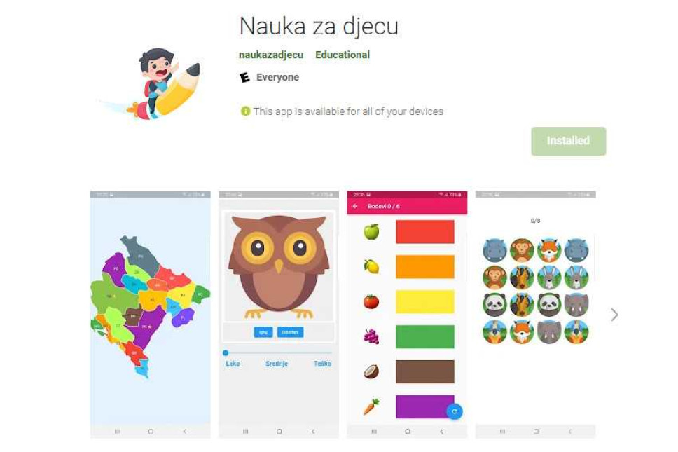Studenti Elektrotehničkog fakulteta kreirali mobilnu aplikaciju: Nauka za djecu