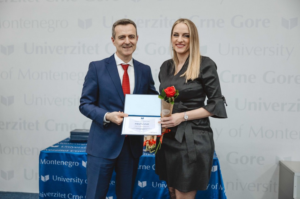 Professor Milena Đukanović Awarded the Annual UoM Prize