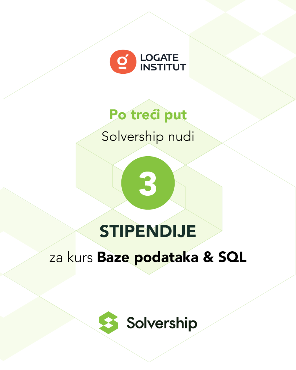 Solvership dodjeljuje tri stipendije za kurs Baze podataka & SQL na Logate Institutu