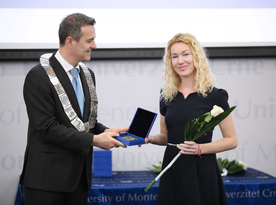 Bosiljka Bakočević – presented with the Plaque of the University of Montenegro