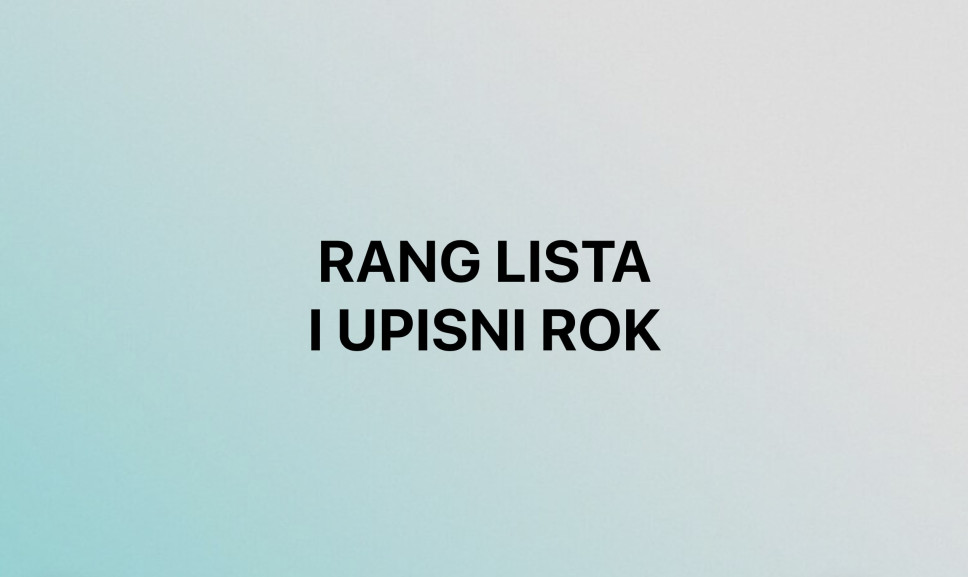 Rang lista I upisni rok