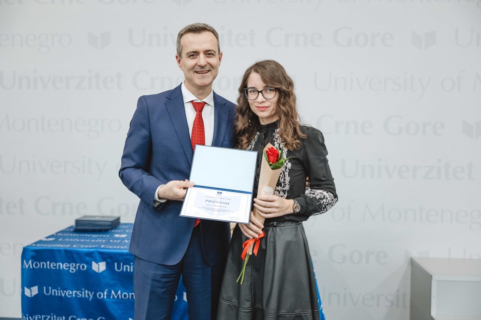 Doc. Dr. Maja Šofranac recipient of the annual University of Montenegro Prize