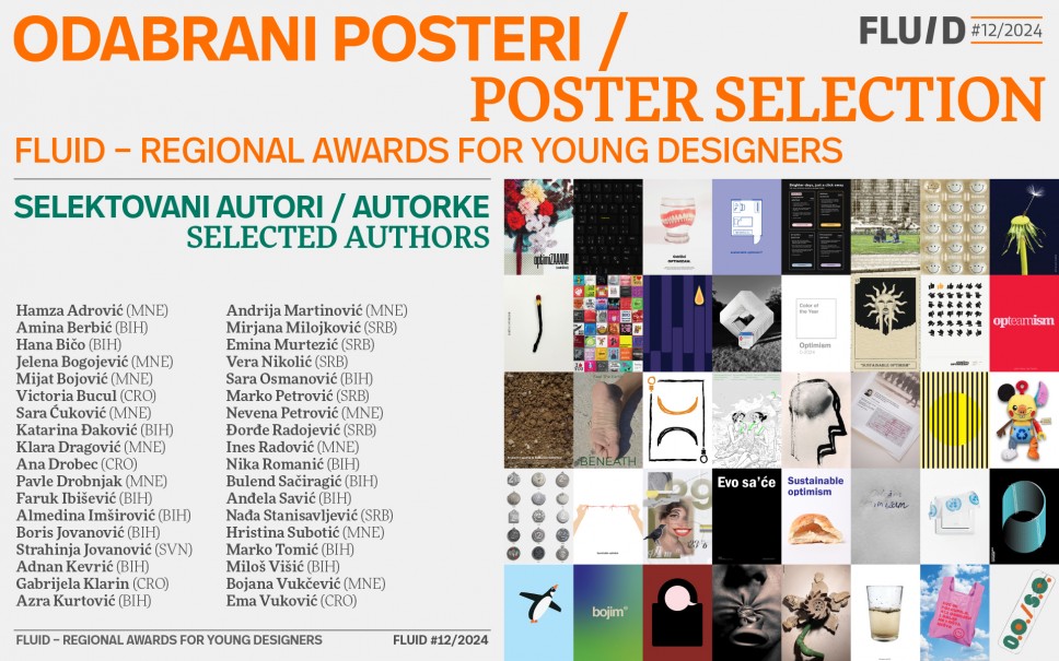 Works of 10 students from the Faculty of Fine Arts (FLU) Cetinje have been selected for the poster competition for the regional FLUID Young Designers Award