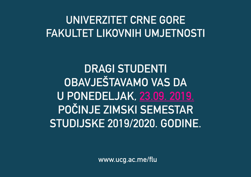 Početak studijske 2019/2020 godine