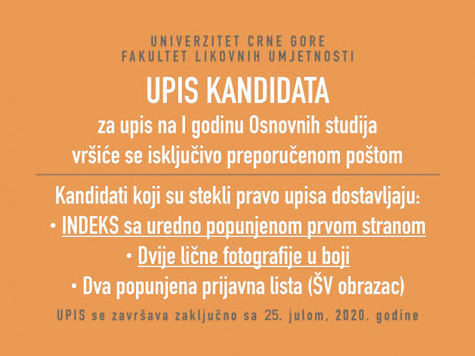 Predaja dokumenta za upis na I godinu - II upisni rok