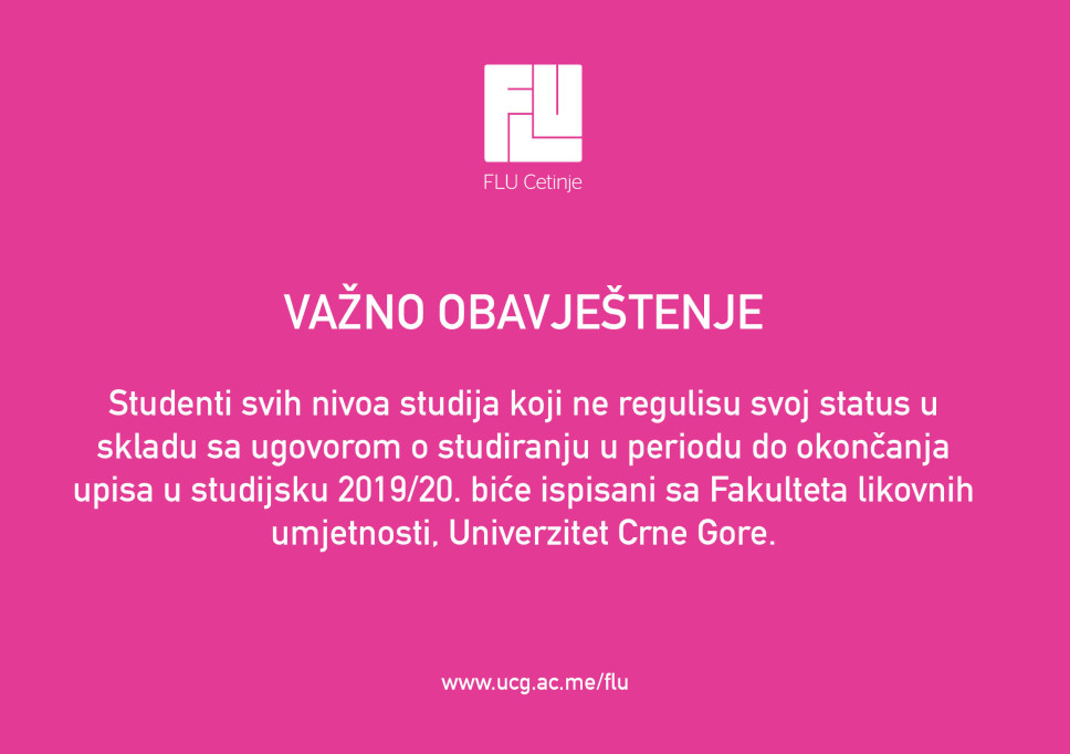 VAŽNO OBAVJEŠTENJE / STATUS STUDENATA