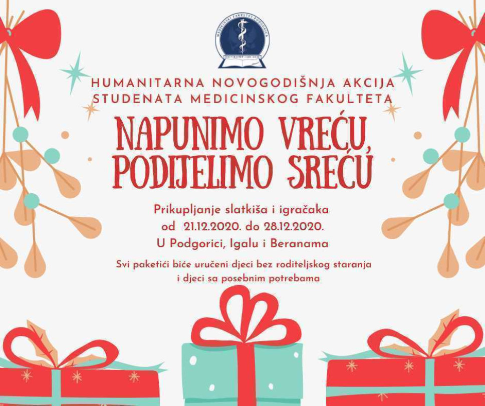 Humanitarna akcija studenata Medicinskog fakulteta: Napunimo vreću podijelimo sreću
