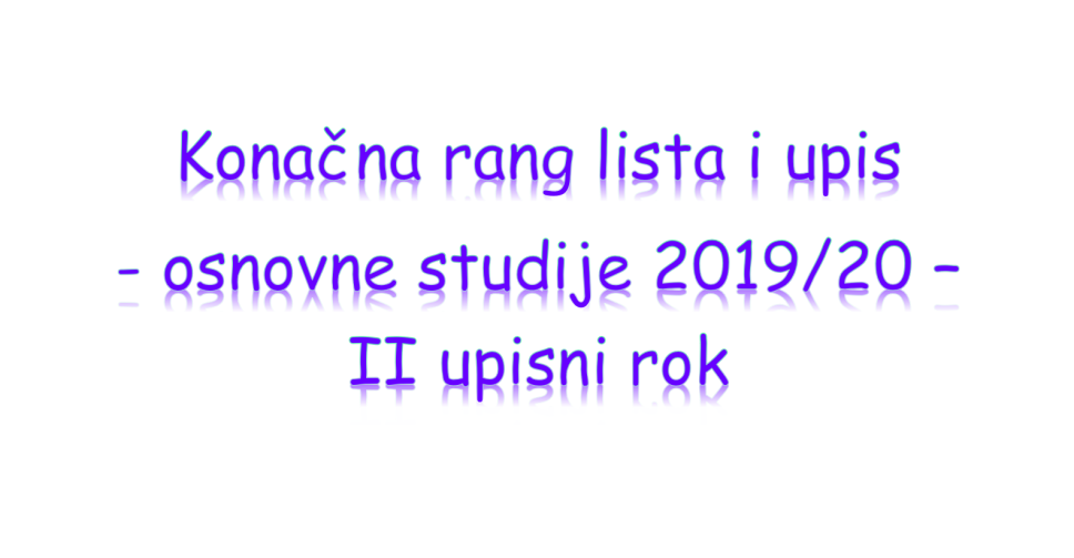Final ranking list of candidates for generation 2019/20 - undergraduate studies - 2nd call