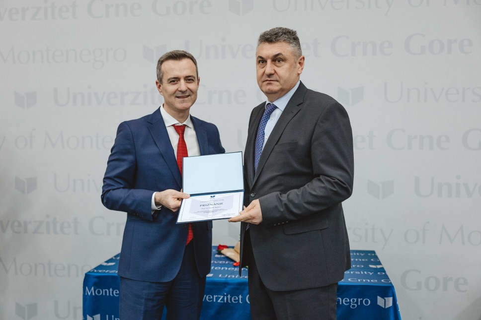 Professor Darko Bajić Awarded the Annual Prize of the University of Montenegro 