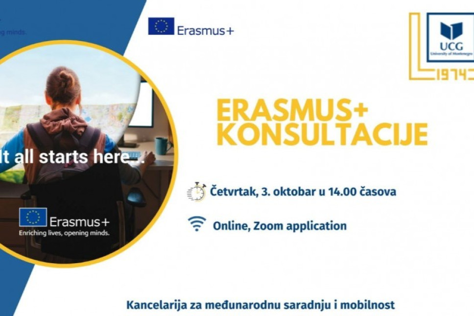 Erasmus+ online konsultacije za studente (četvrtak 3.10. u 14h)