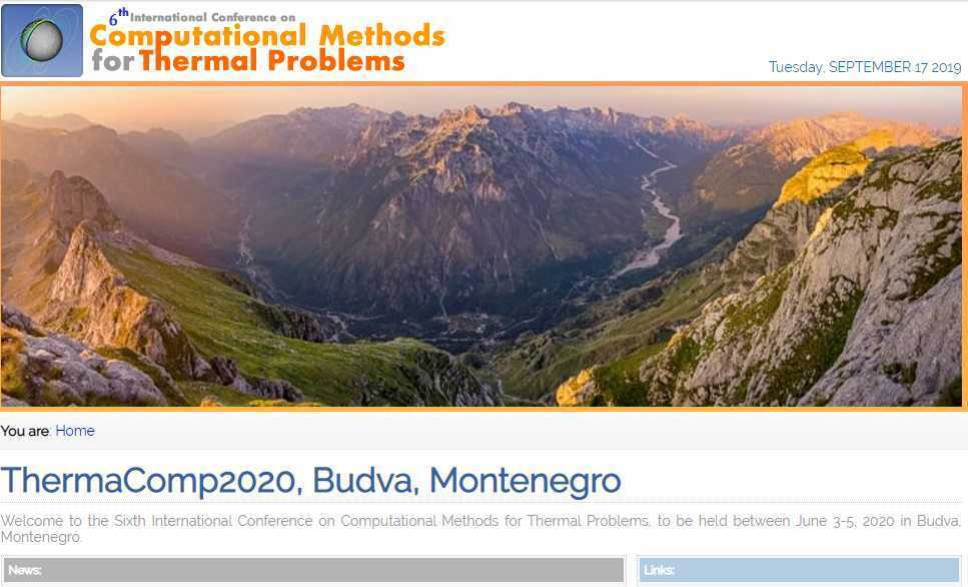 Mašinski fakultet UCG jedan od organizatora međunarodne konferencije Thermacomp 2020. u Budvi